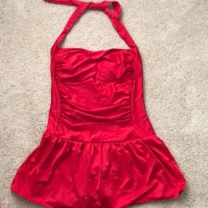 Red swim dress